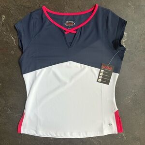 NWT Bolle Women's Navy and White Top